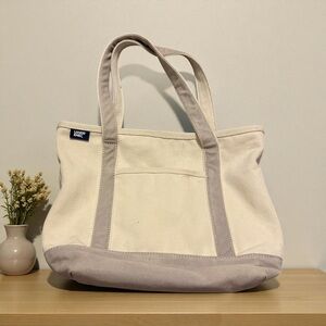 Lands' end Medium 5 Pocket Open Top Canvas Tote Bag